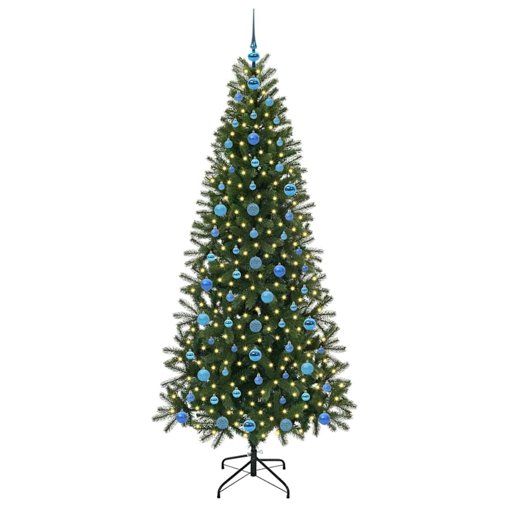 vidaXL Artificial Christmas Tree with 300 LEDs Green 210 cm PE and PVC