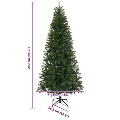 vidaXL Artificial Christmas Tree with 300 LEDs Green 240 cm PE and PVC