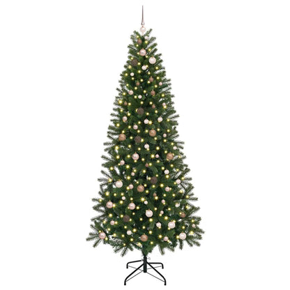 vidaXL Artificial Christmas Tree with 300 LEDs Green 240 cm PE and PVC
