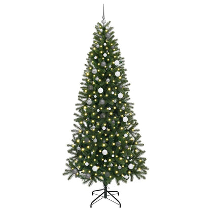 vidaXL Artificial Christmas Tree with 300 LEDs Green 240 cm PE and PVC