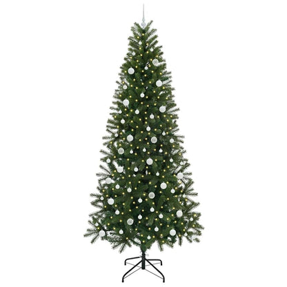 vidaXL Artificial Christmas Tree with 300 LEDs Green 240 cm PE and PVC