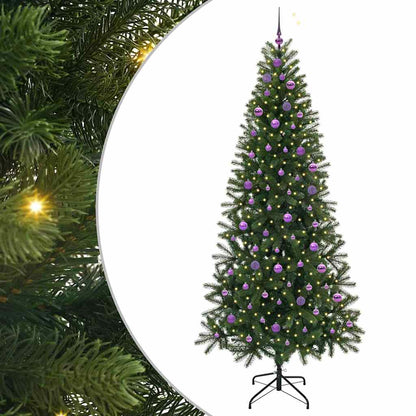 vidaXL Artificial Christmas Tree with 300 LEDs Green 240 cm PE and PVC