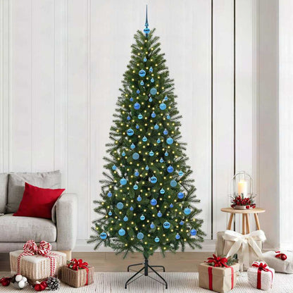 vidaXL Artificial Christmas Tree with 300 LEDs Green 240 cm PE and PVC