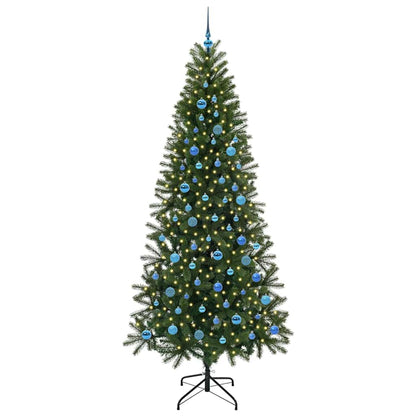 vidaXL Artificial Christmas Tree with 300 LEDs Green 240 cm PE and PVC
