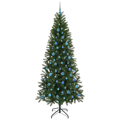 vidaXL Artificial Christmas Tree with 300 LEDs Green 240 cm PE and PVC