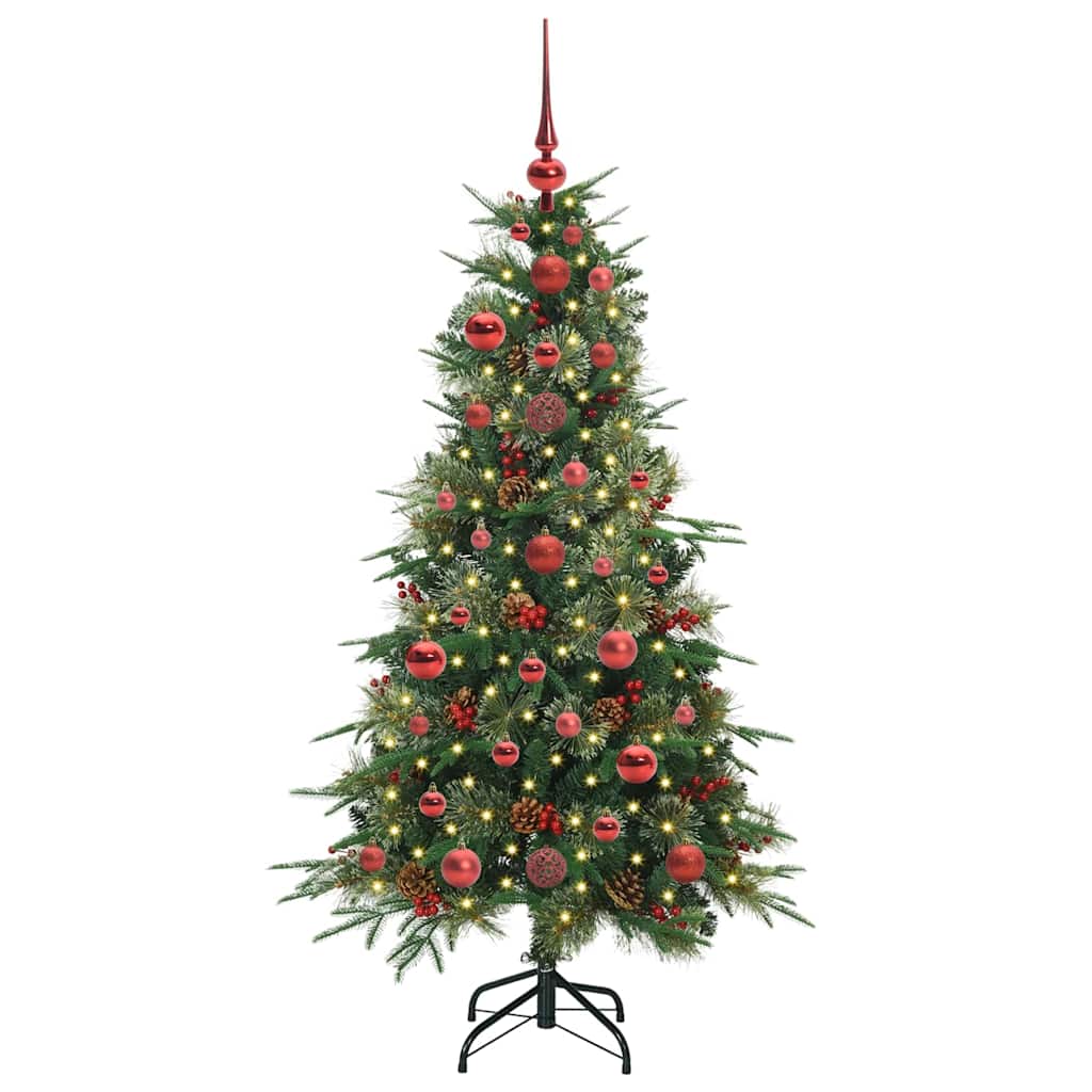 vidaXL Artificial Hinged Christmas Tree Green 120 cm PE and PVC