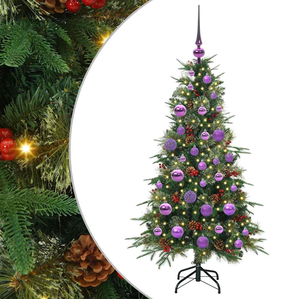 vidaXL Artificial Hinged Christmas Tree Green 120 cm PE and PVC