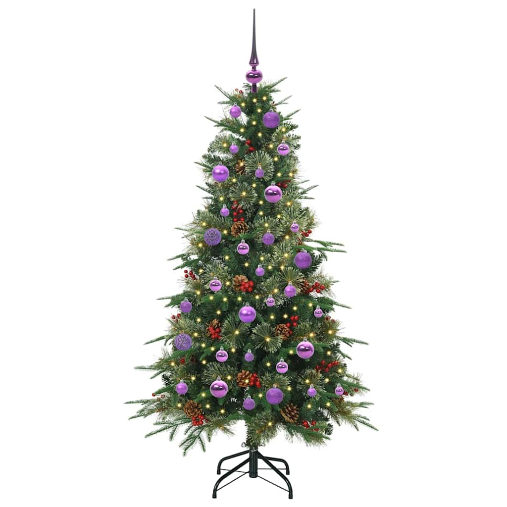 vidaXL Artificial Hinged Christmas Tree Green 150 cm PE and PVC