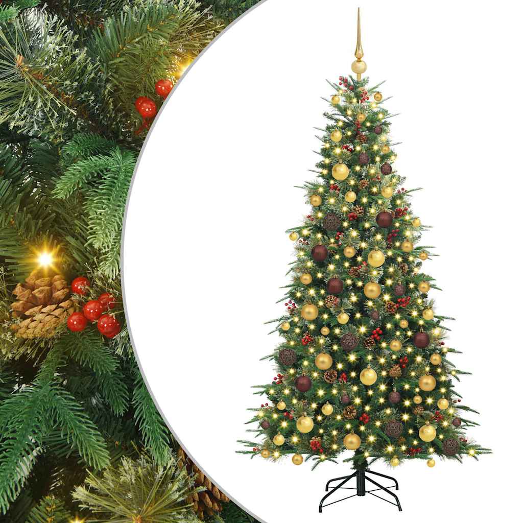 vidaXL Artificial Hinged Christmas Tree Green 180 cm PE and PVC