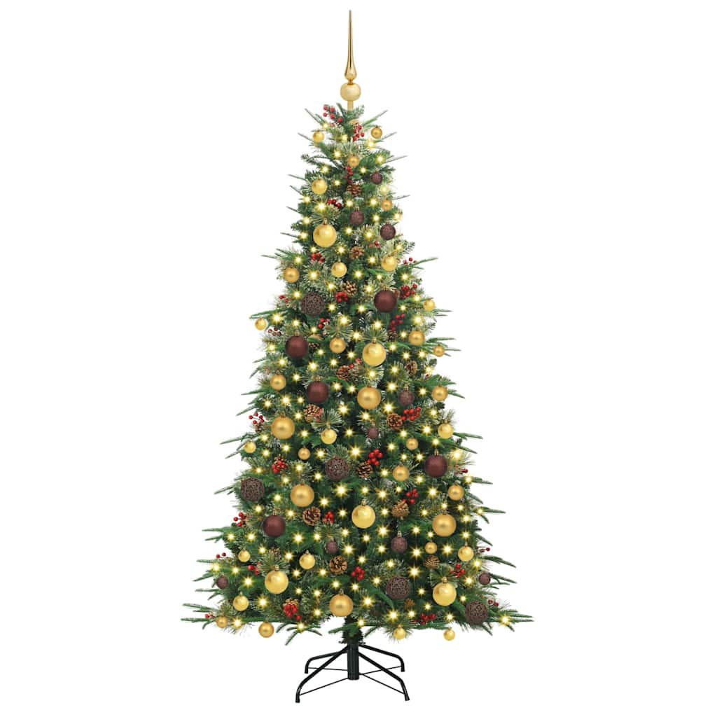 vidaXL Artificial Hinged Christmas Tree Green 180 cm PE and PVC