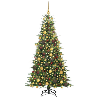 vidaXL Artificial Hinged Christmas Tree Green 180 cm PE and PVC