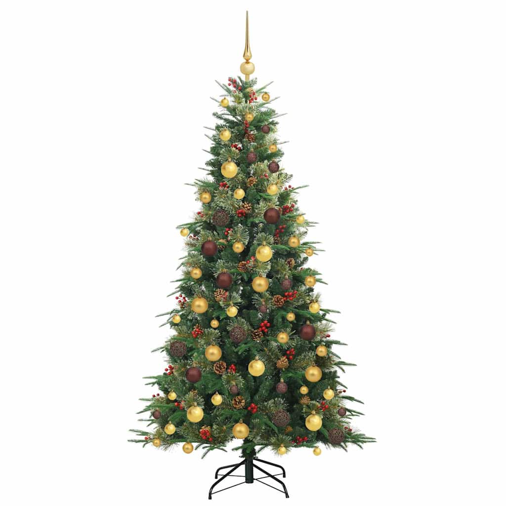 vidaXL Artificial Hinged Christmas Tree Green 180 cm PE and PVC