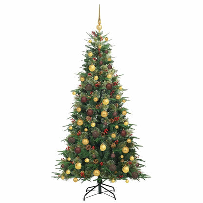 vidaXL Artificial Hinged Christmas Tree Green 180 cm PE and PVC