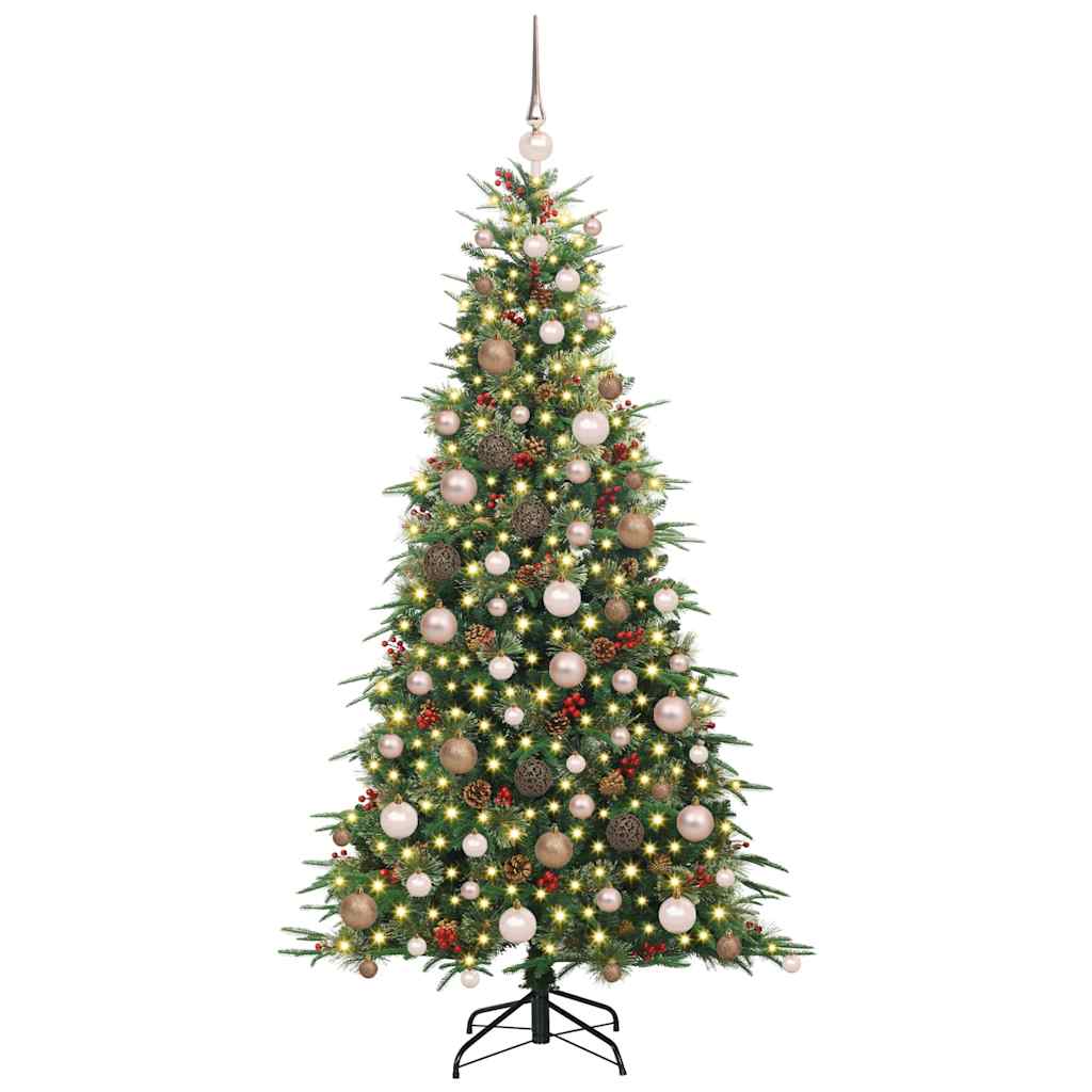 vidaXL Artificial Hinged Christmas Tree Green 180 cm PE and PVC