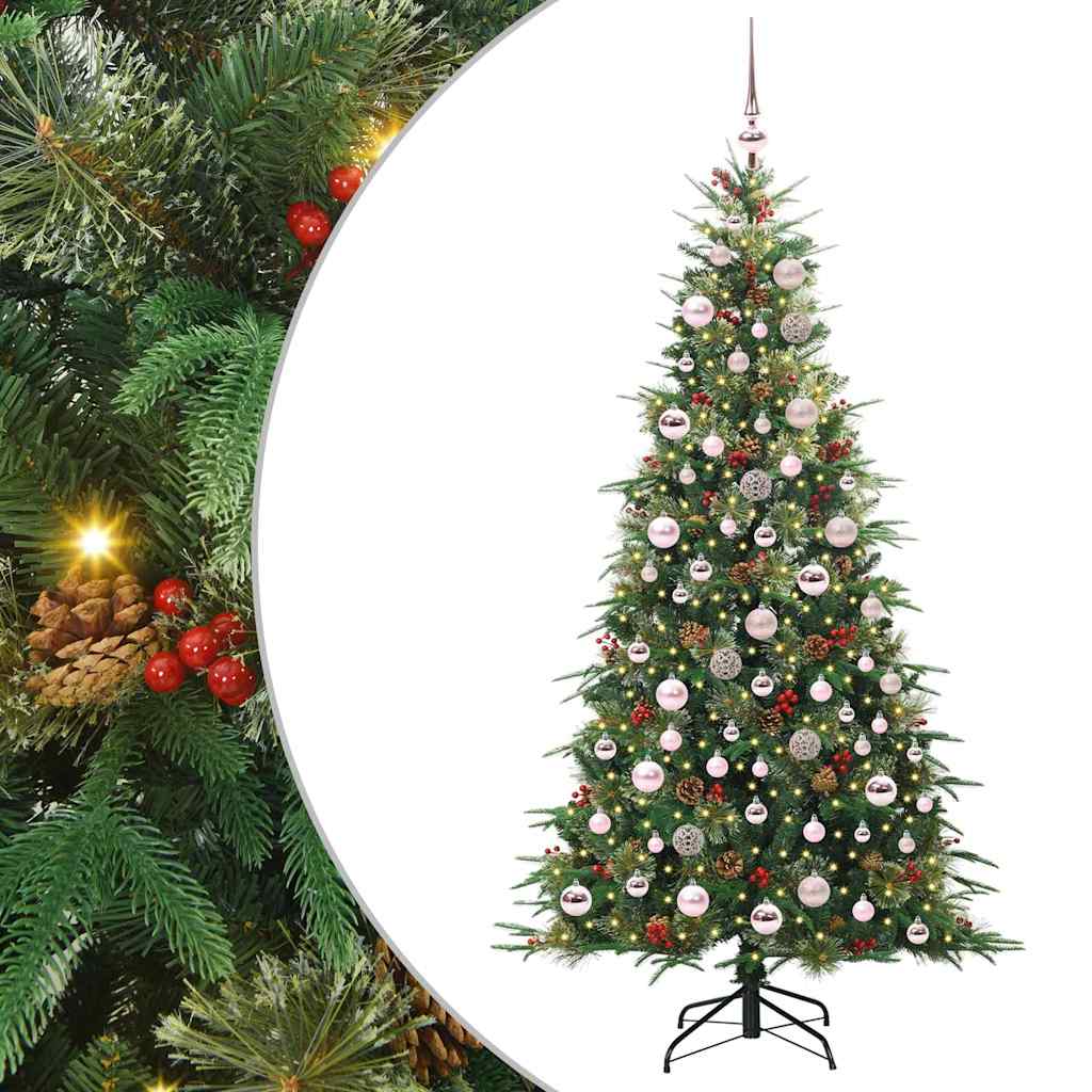 vidaXL Artificial Hinged Christmas Tree Green 180 cm PE and PVC