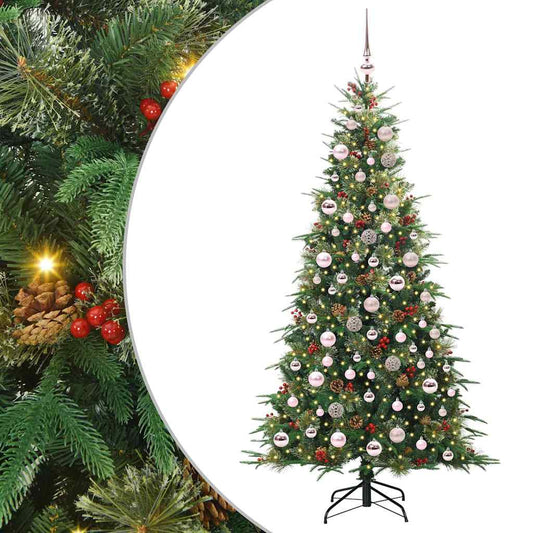 vidaXL Artificial Hinged Christmas Tree Green 180 cm PE and PVC