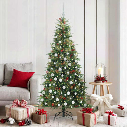 vidaXL Artificial Hinged Christmas Tree Green 180 cm PE and PVC
