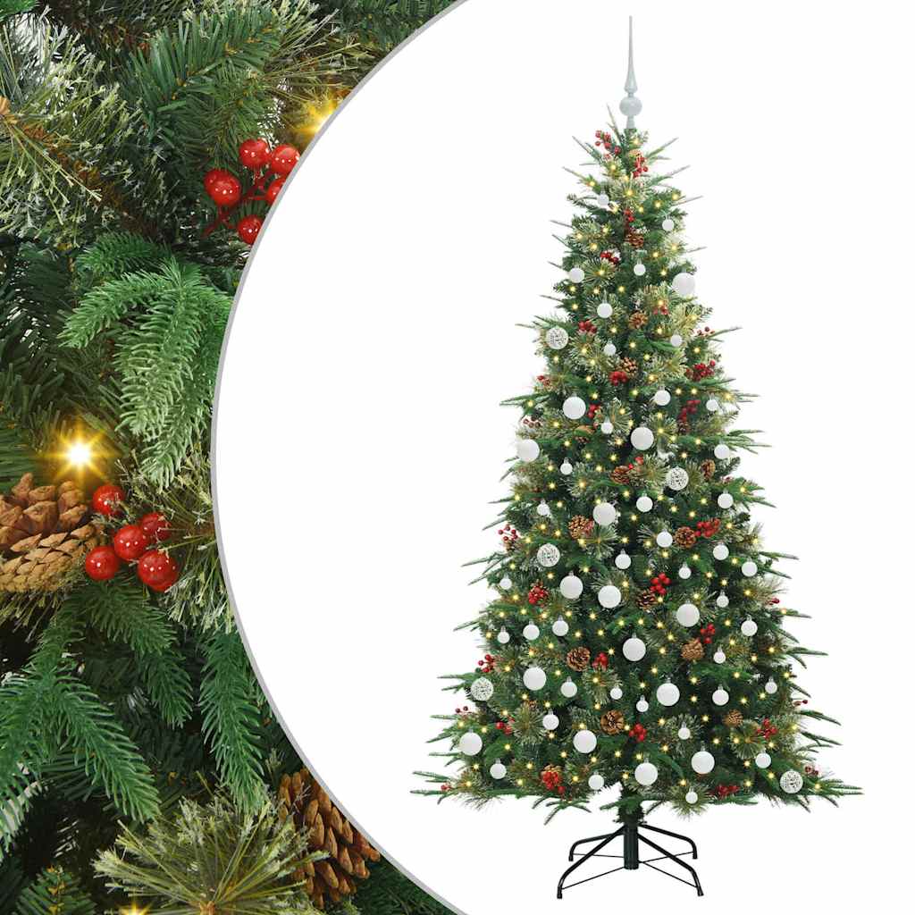 vidaXL Artificial Hinged Christmas Tree Green 180 cm PE and PVC
