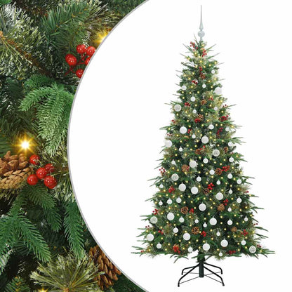 vidaXL Artificial Hinged Christmas Tree Green 180 cm PE and PVC
