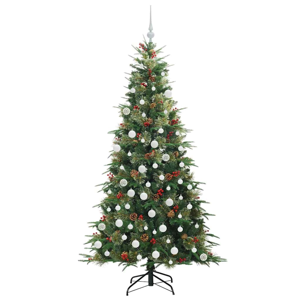 vidaXL Artificial Hinged Christmas Tree Green 180 cm PE and PVC