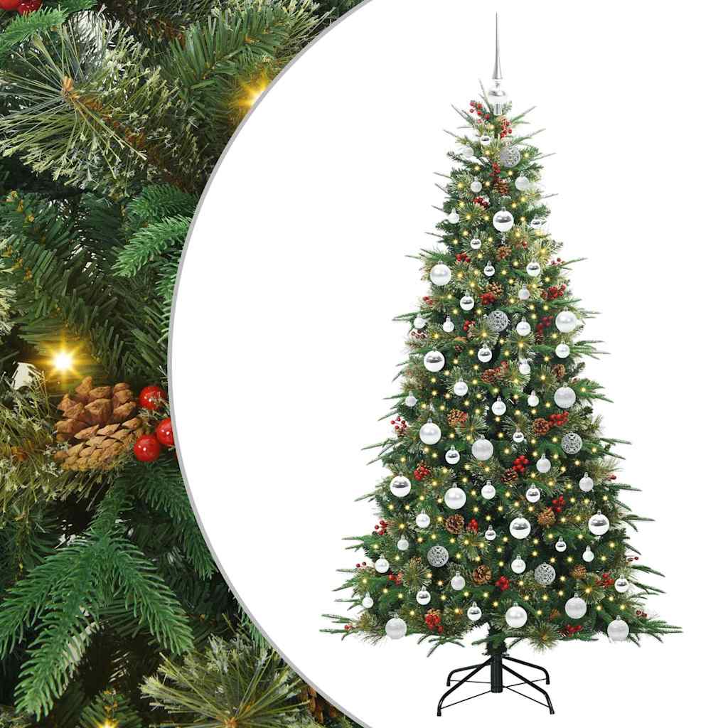 vidaXL Artificial Hinged Christmas Tree Green 180 cm PE and PVC