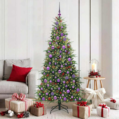 vidaXL Artificial Hinged Christmas Tree Green 180 cm PE and PVC