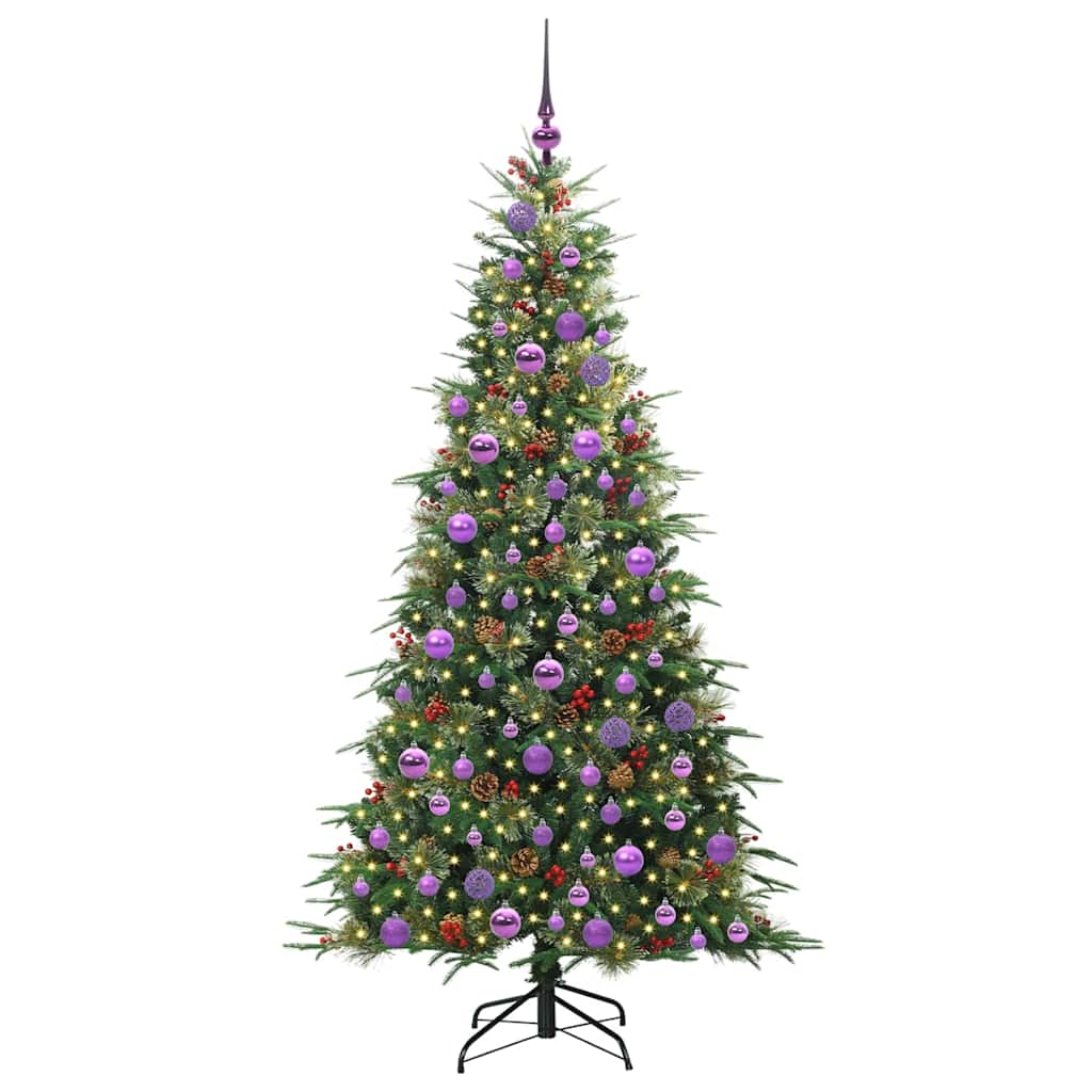vidaXL Artificial Hinged Christmas Tree Green 180 cm PE and PVC