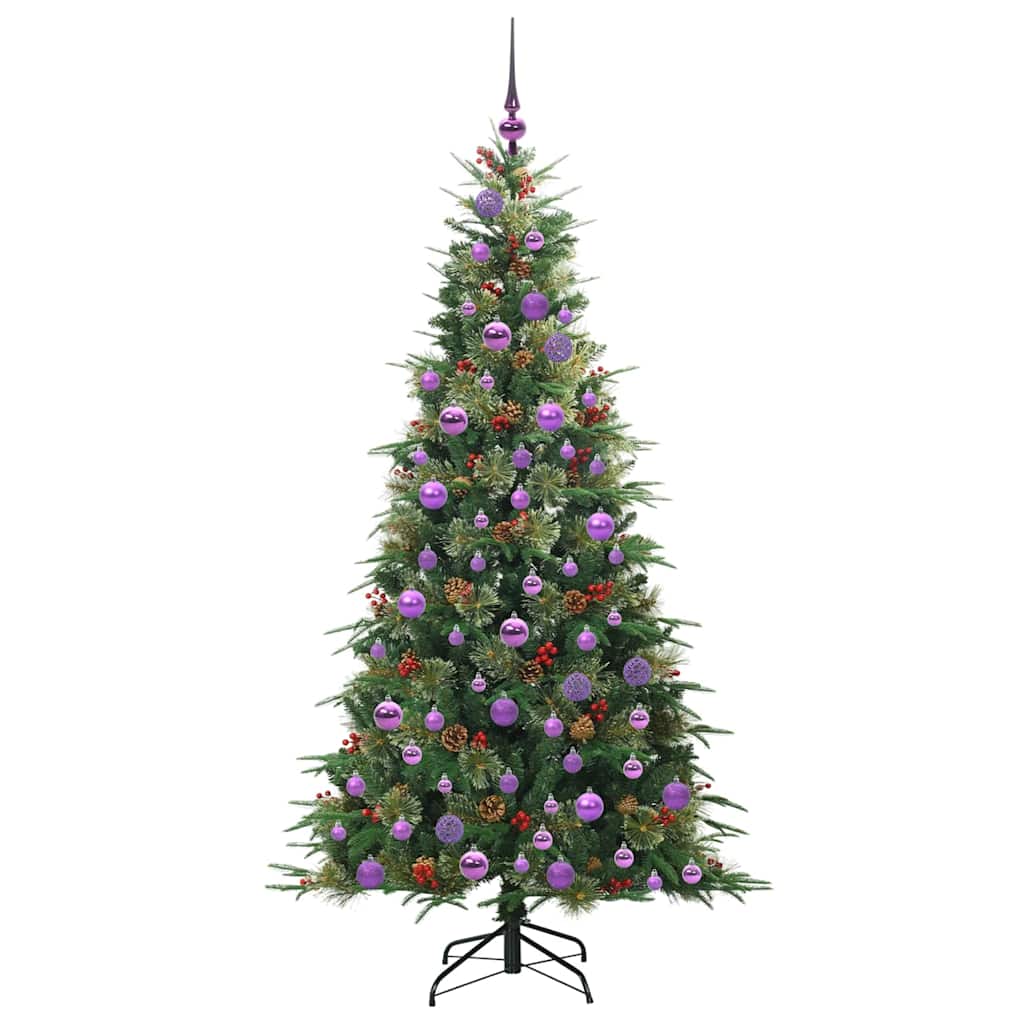 vidaXL Artificial Hinged Christmas Tree Green 180 cm PE and PVC