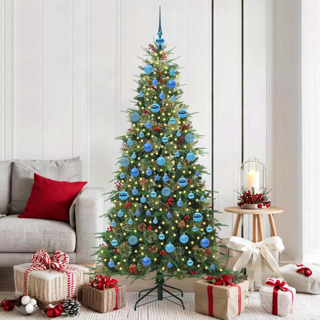 vidaXL Artificial Hinged Christmas Tree Green 180 cm PE and PVC