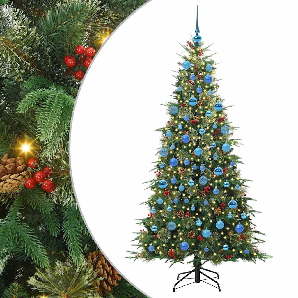 vidaXL Artificial Hinged Christmas Tree Green 180 cm PE and PVC