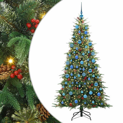 vidaXL Artificial Hinged Christmas Tree Green 180 cm PE and PVC