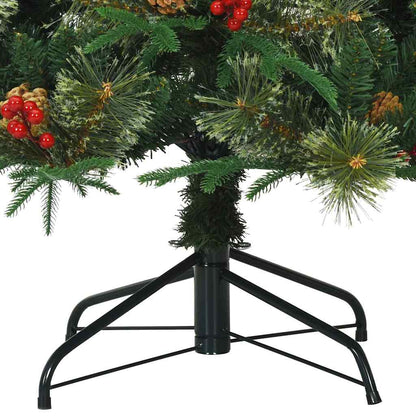 vidaXL Artificial Hinged Christmas Tree Green 210 cm PE and PVC