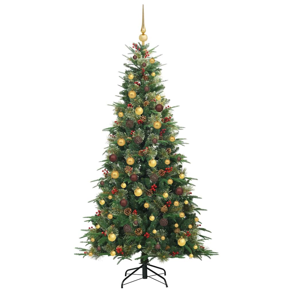 vidaXL Artificial Hinged Christmas Tree Green 210 cm PE and PVC