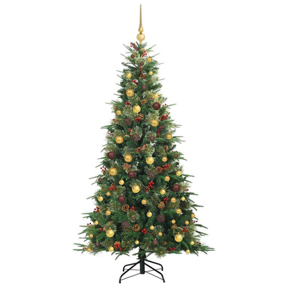 vidaXL Artificial Hinged Christmas Tree Green 210 cm PE and PVC