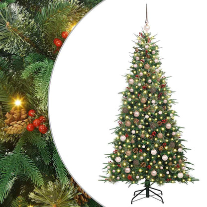 vidaXL Artificial Hinged Christmas Tree Green 210 cm PE and PVC