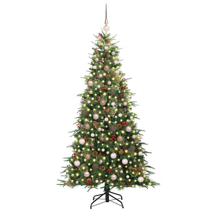 vidaXL Artificial Hinged Christmas Tree Green 210 cm PE and PVC