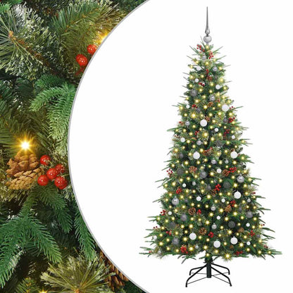 vidaXL Artificial Hinged Christmas Tree Green 210 cm PE and PVC