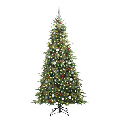 vidaXL Artificial Hinged Christmas Tree Green 210 cm PE and PVC