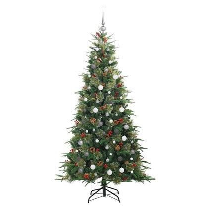 vidaXL Artificial Hinged Christmas Tree Green 210 cm PE and PVC
