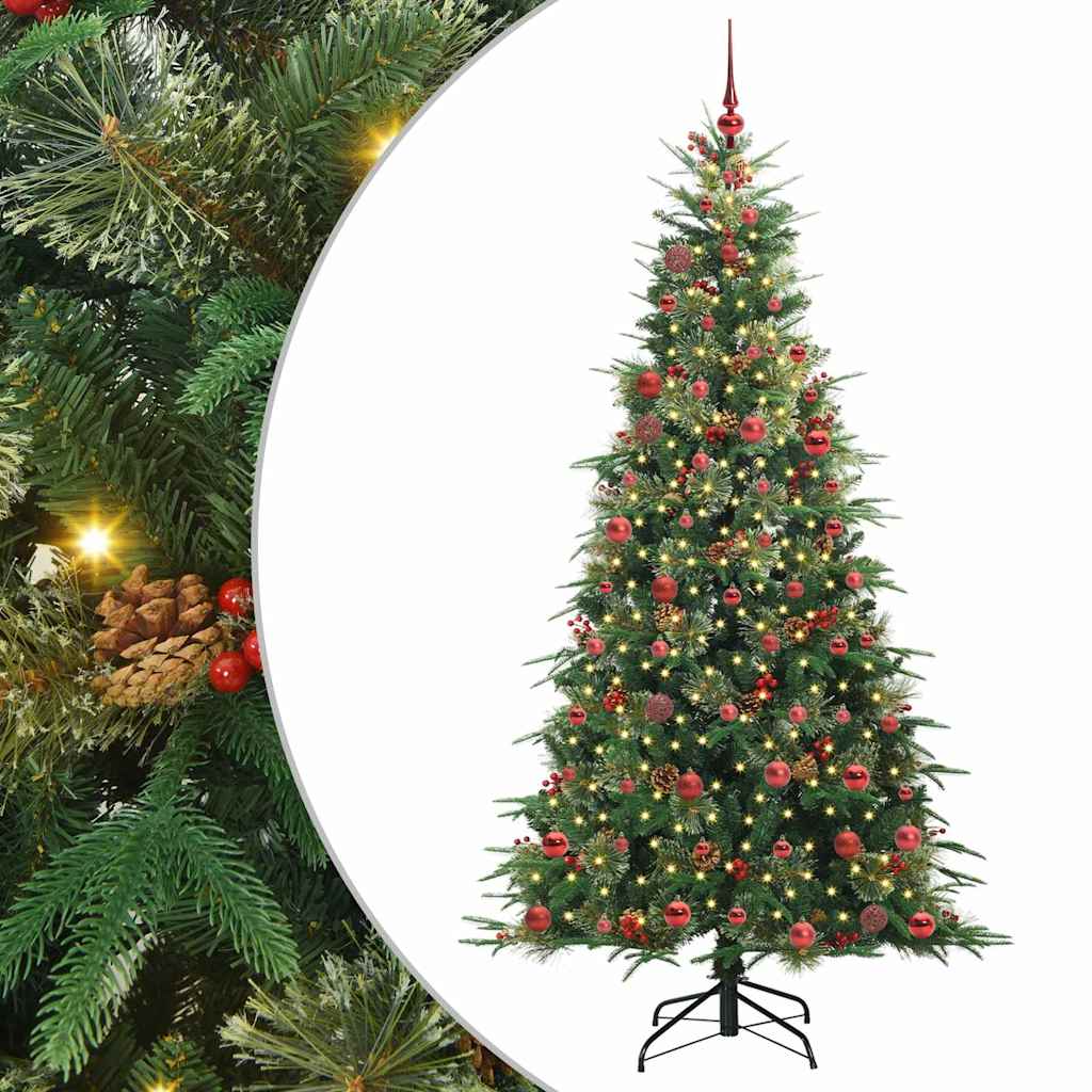 vidaXL Artificial Hinged Christmas Tree Green 210 cm PE and PVC