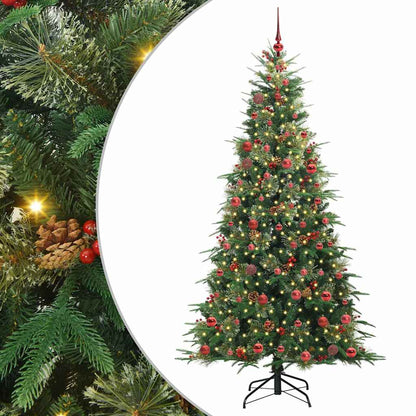 vidaXL Artificial Hinged Christmas Tree Green 210 cm PE and PVC