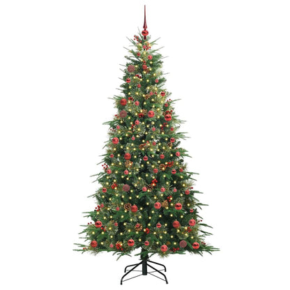vidaXL Artificial Hinged Christmas Tree Green 210 cm PE and PVC