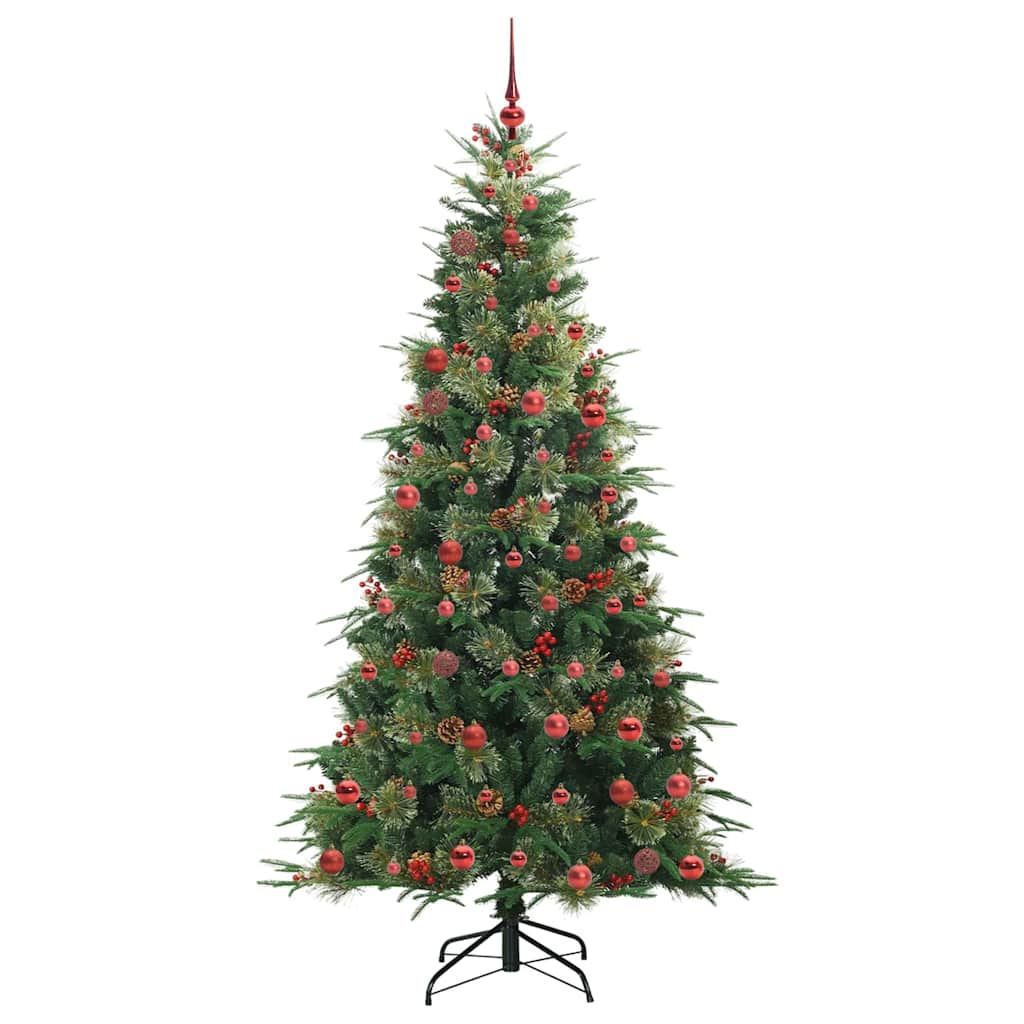 vidaXL Artificial Hinged Christmas Tree Green 210 cm PE and PVC