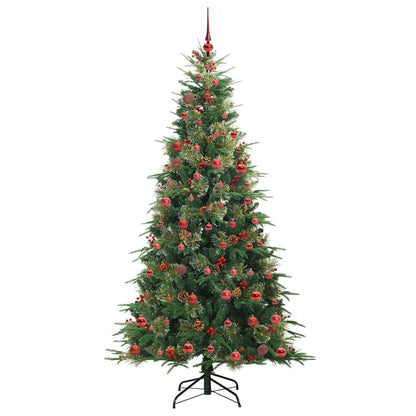 vidaXL Artificial Hinged Christmas Tree Green 210 cm PE and PVC