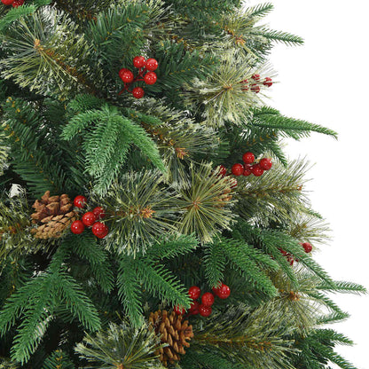 vidaXL Artificial Hinged Christmas Tree Green 210 cm PE and PVC