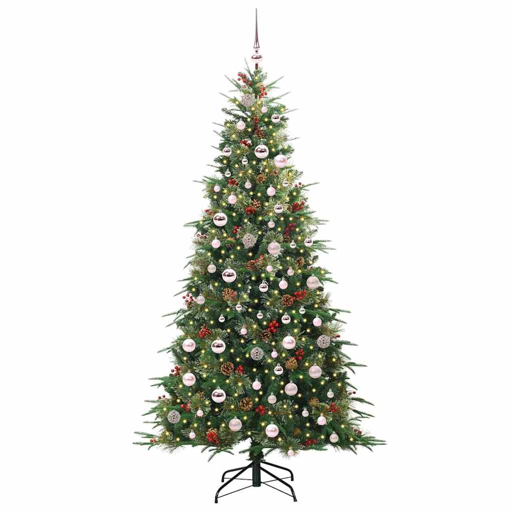 vidaXL Artificial Hinged Christmas Tree Green 210 cm PE and PVC