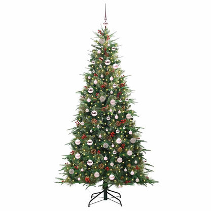 vidaXL Artificial Hinged Christmas Tree Green 210 cm PE and PVC