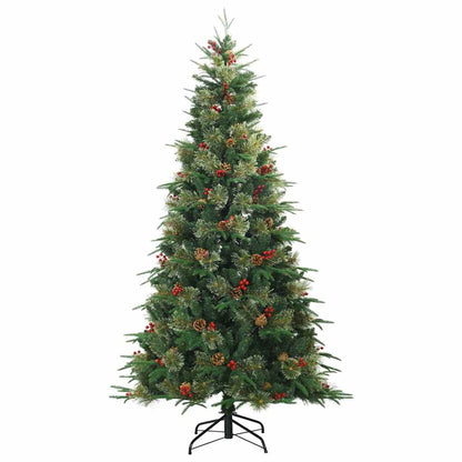 vidaXL Artificial Hinged Christmas Tree Green 210 cm PE and PVC