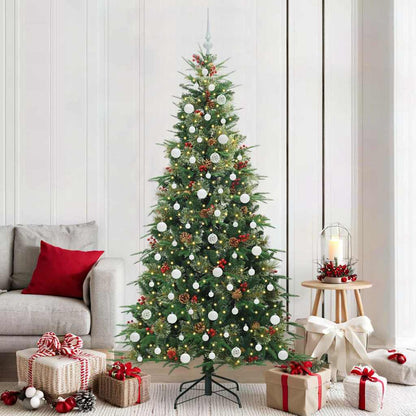 vidaXL Artificial Hinged Christmas Tree Green 210 cm PE and PVC