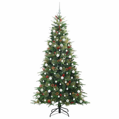 vidaXL Artificial Hinged Christmas Tree Green 210 cm PE and PVC